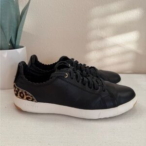 Cole Haan Black Sneakers with Leopard Detail